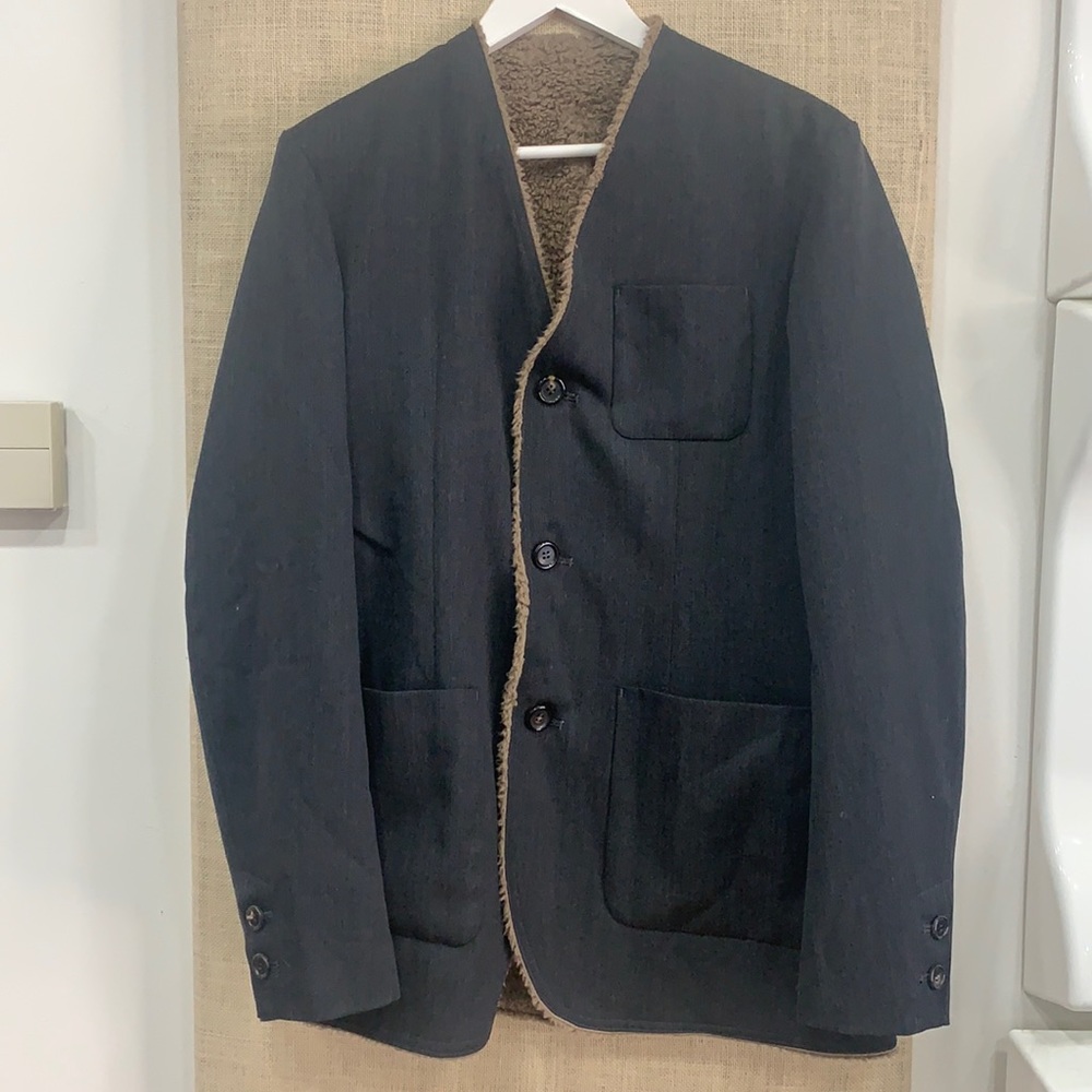NWT John UNDERCOVER wool-faux fur blazer